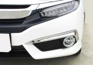 Honda Civic Fc5 2016-2019 Ön Sis Kaşı Ve Halka Kaplaması Nikelaj