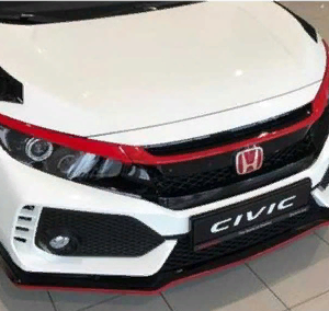 Honda Civic Fc5 2016-2020 Ön Panjur Kaş Kaplama Kırmızı