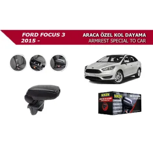 Ford Focus 3 2015 Araca Özel Kol Dayama Siyah